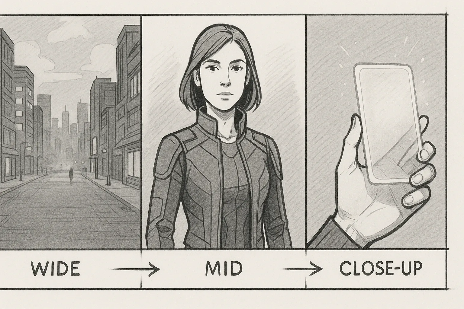 Multi-shot storytelling example: A sequence of AI-generated music video frames showcasing seamless transitions between wide, medium, and close-up shots, highlighting Seedance 1.0's cinematic capabilities.